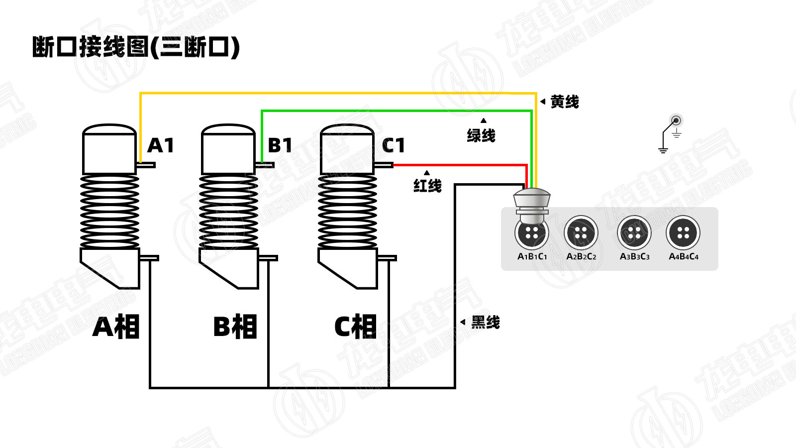 高壓開(kāi)關(guān)測(cè)試儀三端口接線圖